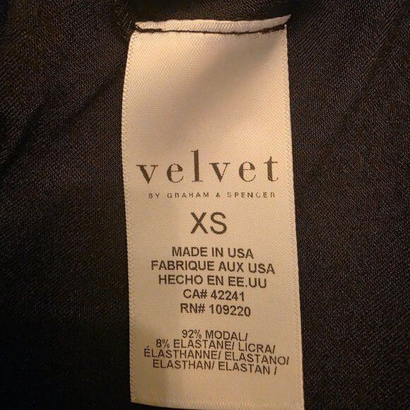 Velvet by Graham & Spencer Dress Womens XS Black Long Sleeve Ruched Soft - Picture 10 of 11